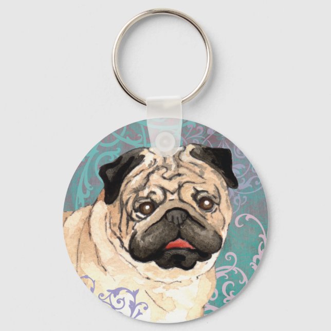 Llavero Pug elegante (Anverso)