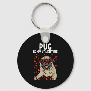 Llavero Pug Es Mi San Valentín Cute Día De San Valentín Ma