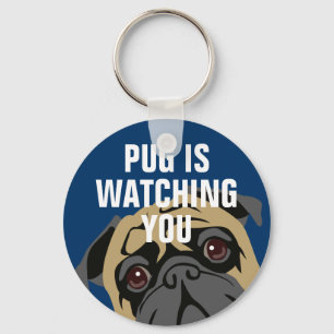 Llavero Pug Está Viendo