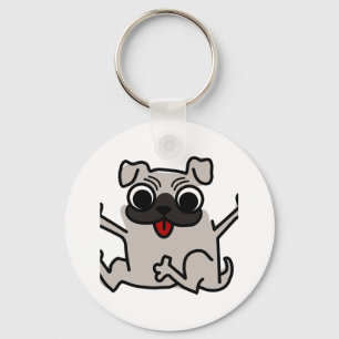 Llavero Pug feliz