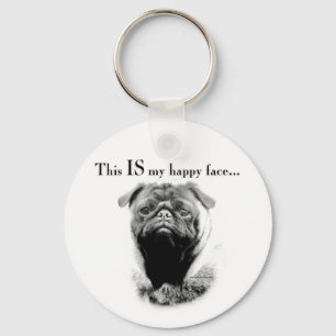 Llavero Pug Happy Face