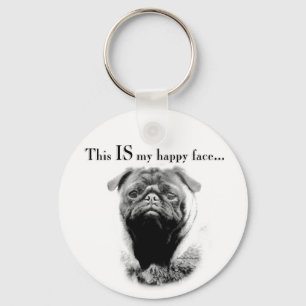 Llavero Pug Happy Face