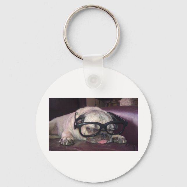 Llavero Pug In Glass (Anverso)