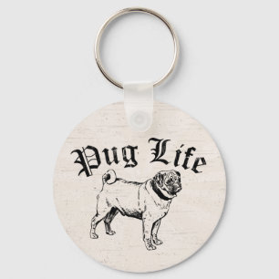 Llavero Pug Life Funny Dog Gangster
