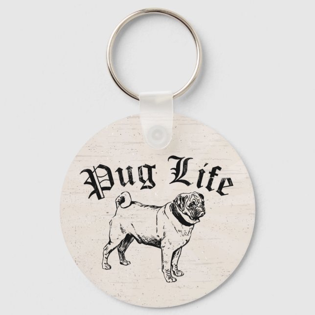 Llavero Pug Life Funny Dog Gangster (Anverso)