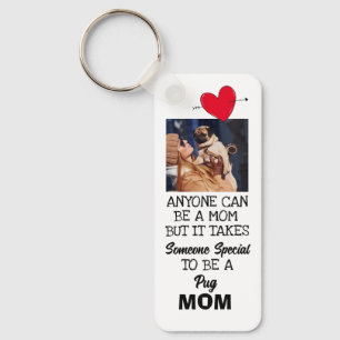 Llavero Pug...Mejor Personalizado de mamá de doble cara Ke