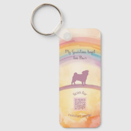 Llavero Pug Memorial Keychain with Music QR Code