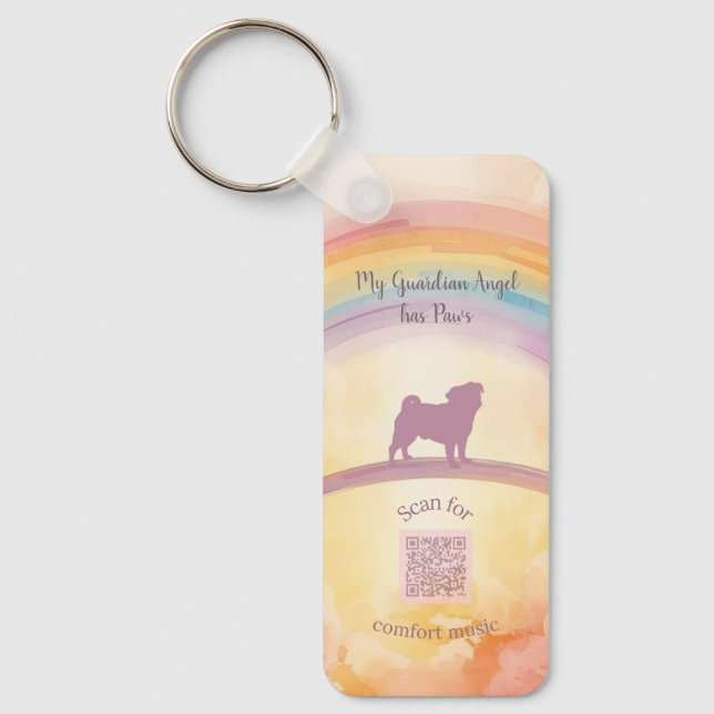 Llavero  Pug Memorial Keychain with Music QR Code (Anverso)