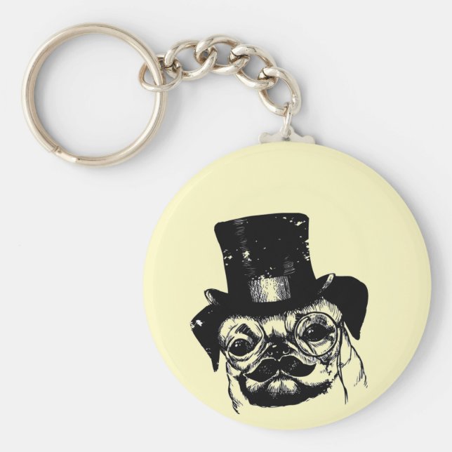 Llavero Pug mostaza (Frente)