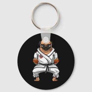 Llavero Pug Perro Karate Artes Marciales Kickboxing Jiu Ji