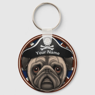 Llavero Pug Pirata