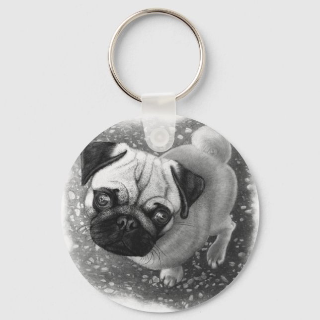 Llavero Pug Puppy Dog Art (Anverso)