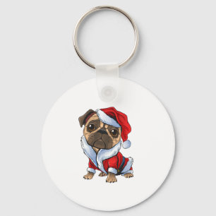 Llavero Pug Santa Navidades de disfraces Pajama Cute Perro