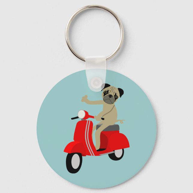 Llavero Pug Scooter (Anverso)
