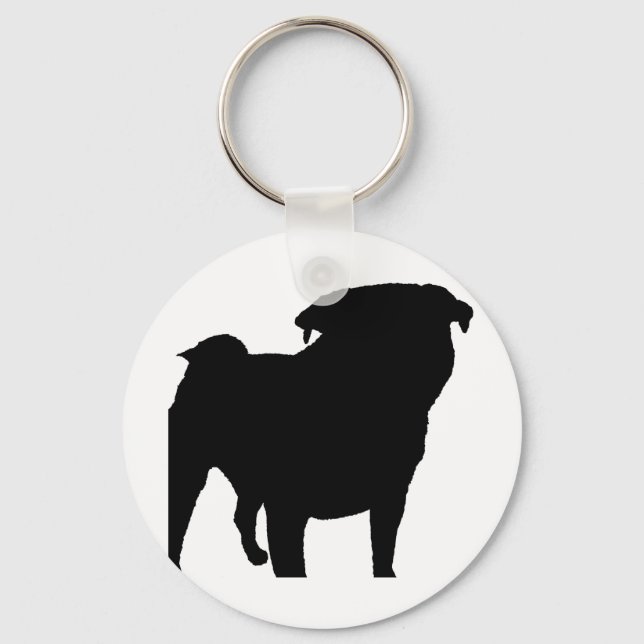 Llavero Pug Silhouette (Anverso)