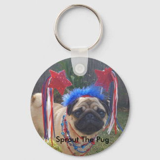 Llavero Pug Super Patriótico