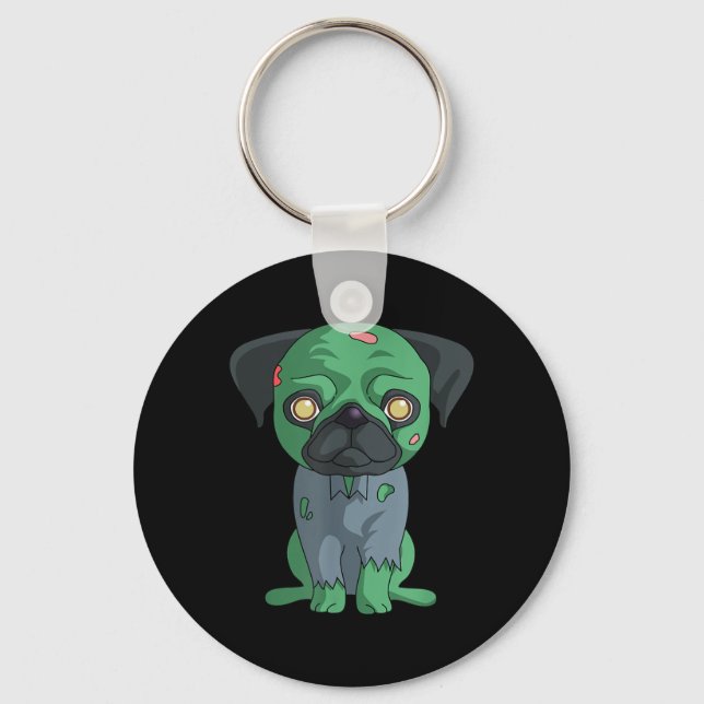 Llavero Pug Zombie (Anverso)
