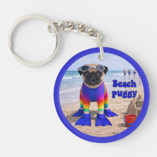 Llavero Puggy de la Playa
