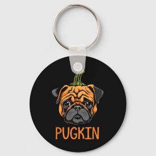 Llavero Pugkin Pug Halloween Calabaza De Acción De Gracias