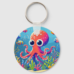Llavero pulpo lindo caribeño/tropical/hawaiano