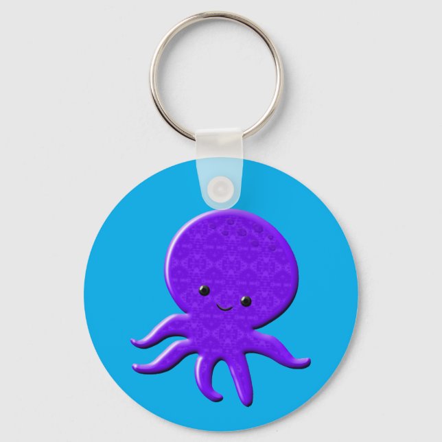 Llavero Pulpo Morado Adorable (Anverso)