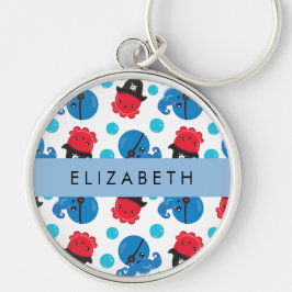 Llavero Pulpo pirata, patrón de pulpo, mar, tu nombre Ke