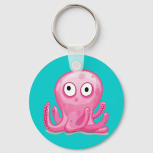 Llavero pulpo rosa lindo tonto