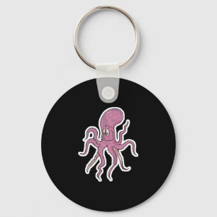 Llavero pulpo rosa sonriendo tontamente