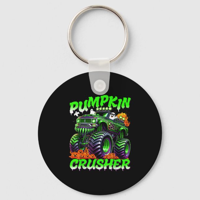 Llavero Pumpkin Crusher Monster Truck Ghosts Halloween For (Anverso)