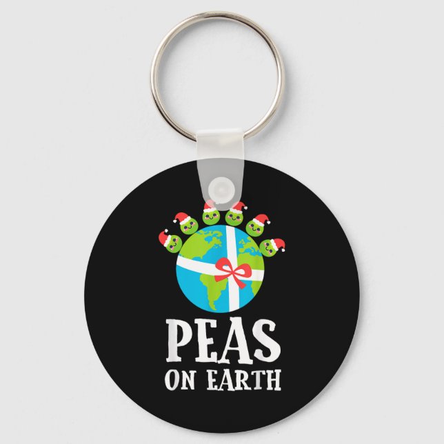 Llavero Pun Christmas Sayings Peas On Earth Funny Xmas Gif (Anverso)