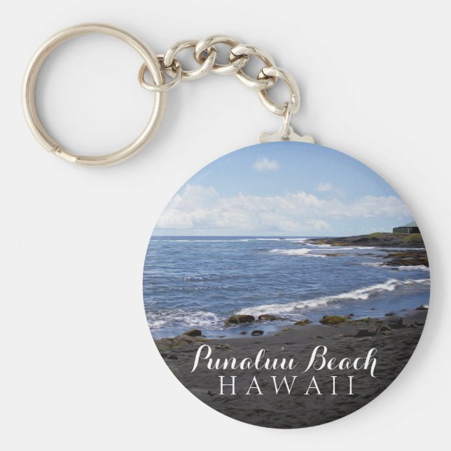 Llavero Punalu'u Black Sand Beach Hawaii (Frente)