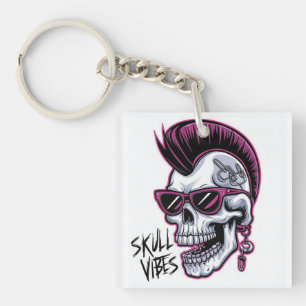Llavero Punk Calavera Vibes. Guay Skull con gafas de sol D