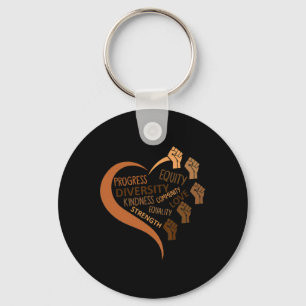 Llavero Puños de la historia negra Diversidad Equidad Mela