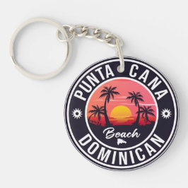 Llavero Punta Cana Vintage dominicano de Playa Palm Tree