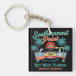 Llavero Punto más meridional Key West Ambiente Retro Tropi