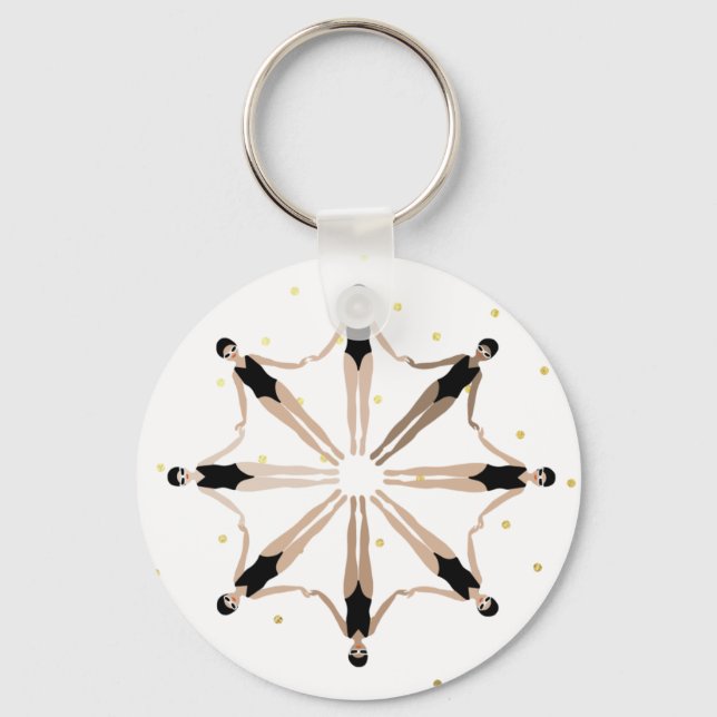 Llavero Puntos de oro de nadadores sincronizados artístico (Anverso)