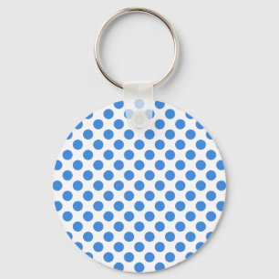 Llavero Puntos de Polka Azul con fondo de Personalizable