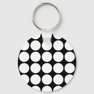 Llavero Puntos de Polka Blanco sobre el negro