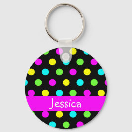 Llavero Puntos de Polka Coloridos - Keychain de nombre Gir