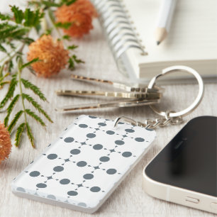 Llavero Puntos de Polka Gris, Patrón De Punto De Polka, Pu