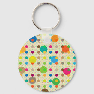 Llavero Puntos de polka multicolores