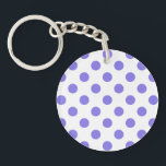 Llavero Puntos de polka periwinkle<br><div class="desc">Punto de polka perwinkle sobre fondo blanco</div>