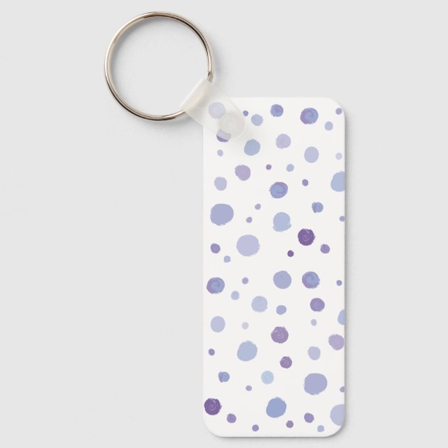 Llavero puntos de polka pintados a mano (Anverso)
