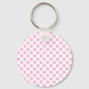 Llavero Puntos de Polka Rosa con fondo de Personalizable