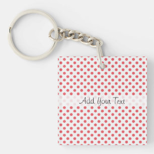 Llavero Puntos de polka rosa coral por Shirley Taylor