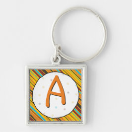 Llavero Puntos 'n' Bandas de la cadena de teclas monograma