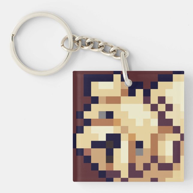 Llavero Puppy Pixelart, Pixel Art  (Frente)