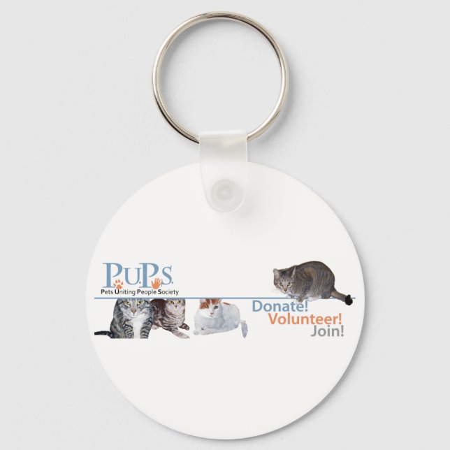 Llavero PUPs Logo Merchandise with Cats (Anverso)