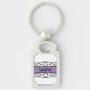 Llavero Purple Deco Florece Keychain Metalizado
