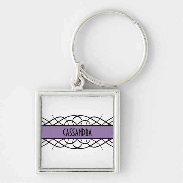 Llavero Purple Deco Flourish Premium Keychain (Frente)